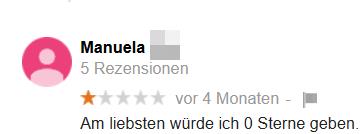 Schlechte Google Bewertung